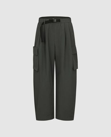 URBAN REVIVO - Quần nam ống rộng phối túi hộp 
