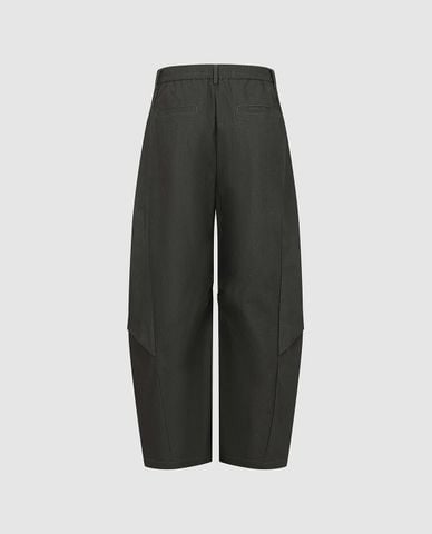  URBAN REVIVO - Quần nam ống rộng dáng cong phối nếp gấp 
