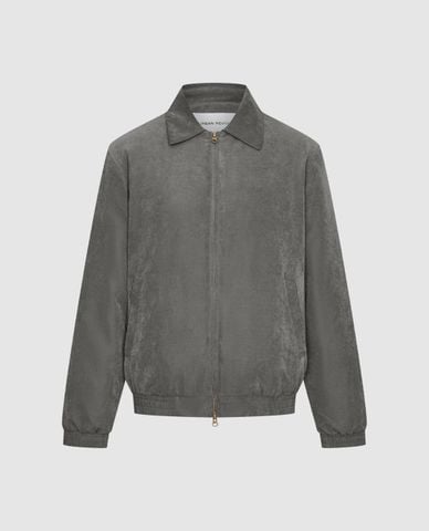  URBAN REVIVO - Áo khoác bomber nam cổ bẻ tay dài khóa zip 