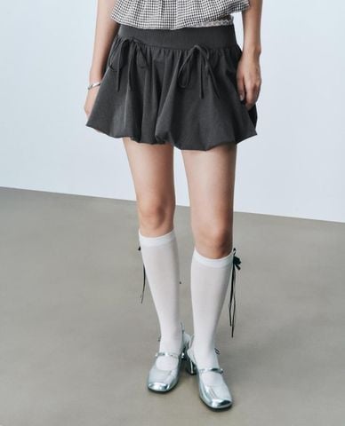  URBAN REVIVO - Chân váy chữ A phom mini phối ren 
