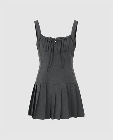  URBAN REVIVO - Đầm hai dây mini Pleated A Line 