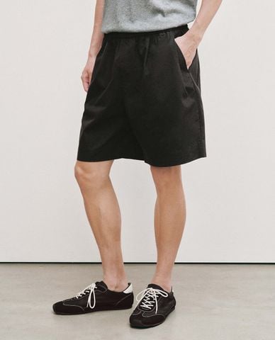  URBAN REVIVO - Quần short nam ngang gối lưng thun 