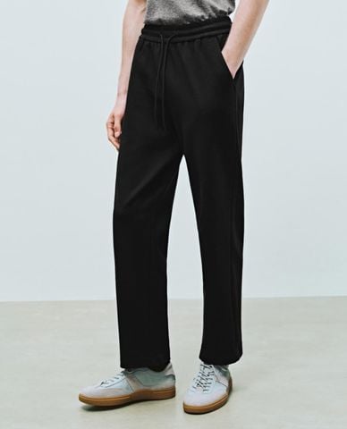  URBAN REVIVO - Quần nam ống đứng lưng thun phối dây rút 