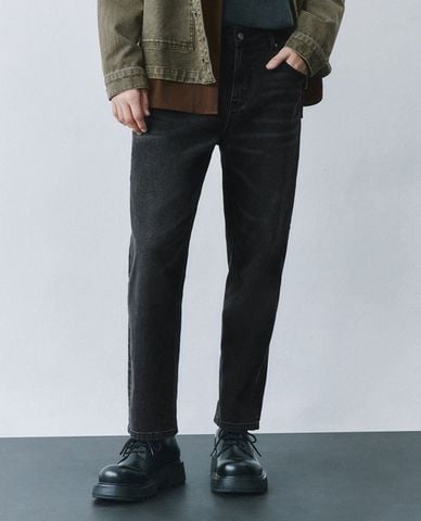  URBAN REVIVO -Quần jeans nam ống đứng cá tính 