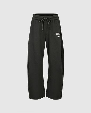 URBAN REVIVO - Quần nam ống rộng lưng thun phối dây rút 