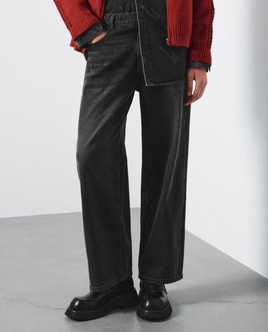  URBAN REVIVO - Quần jeans nam ống đứng wash bạc 