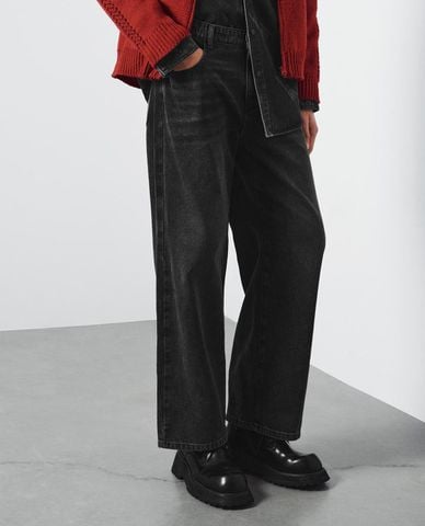  URBAN REVIVO - Quần jeans nam ống đứng wash bạc 