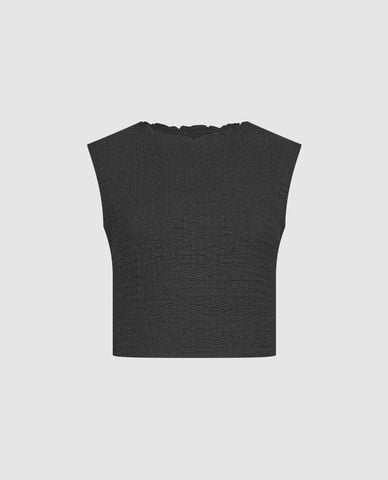  URBAN REVIVO - Áo sát nách nữ cổ tròn phom croptop 