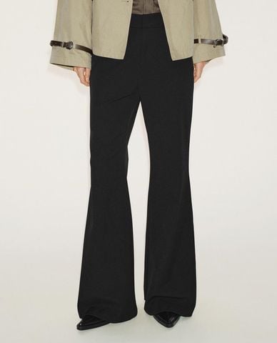  URBAN REVIVO - Quần nữ ống loe lưng cao thanh lịch 