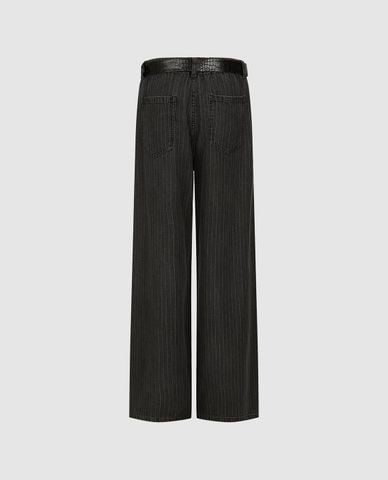 URBAN REVIVO - Quần jeans nữ ống đứng kèm thắt lưng 