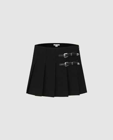  URBAN REVIVO - Chân váy xếp li mini khoá gài 