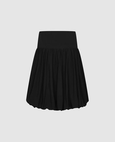  URBAN REVIVO - Chân váy phom suông midi dáng phồng 