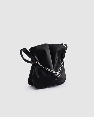  URBAN REVIVO - Túi đeo vai nữ hình vuông phối quai xích bạc 