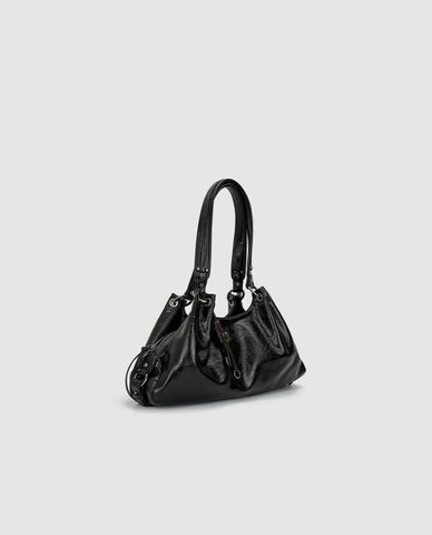  URBAN REVIVO - Túi đeo vai nữ hình thang dây rút 