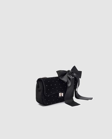  URBAN REVIVO - Túi đeo vai nữ phom chữ nhật đính nơ 