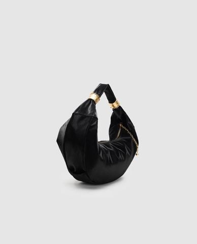  URBAN REVIVO - Túi đeo vai nữ hình bán nguyệt phối khóa kim loại 