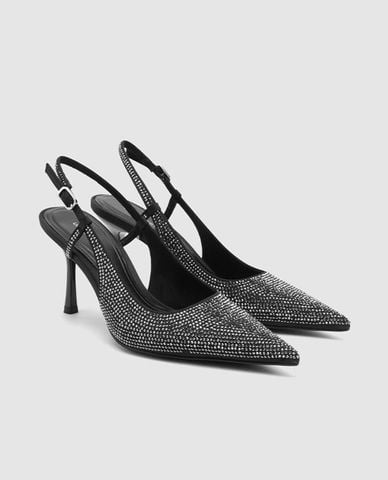  URBAN REVIVO - Giày cao gót nữ bít mũi đính đá 