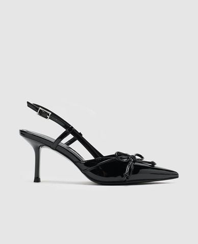  URBAN REVIVO - Giày sandals cao gót nữ bít mũi phối nơ 