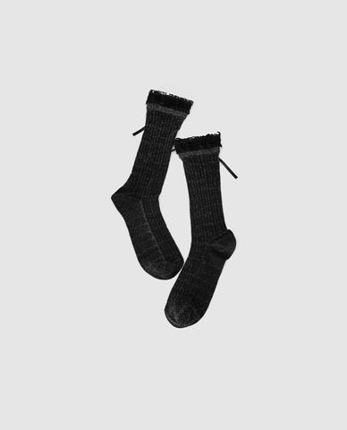  URBAN REVIVO - Vớ nữ cổ cao phối nơ 