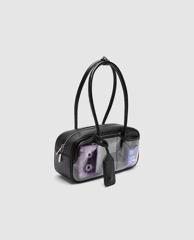  URBAN REVIVO - Túi đeo chéo nữ phom chữ nhật họa tiết cassette 