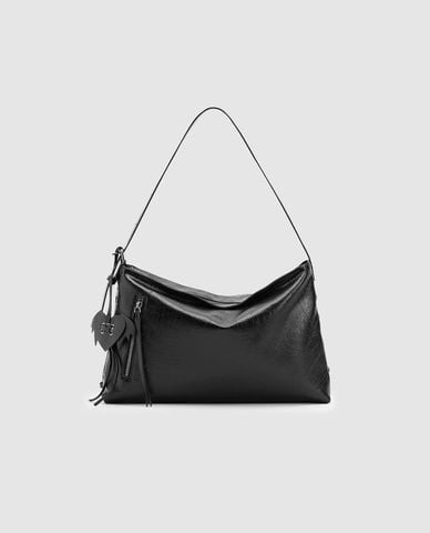  URBAN REVIVO - Túi đeo vai nữ hình thang phối charm 