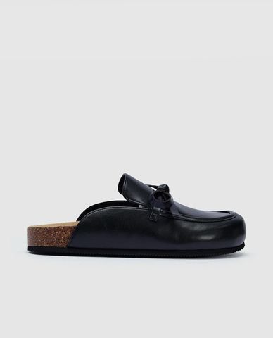  URBAN REVIVO - Giày mules nữ đế bệt mũi tròn Vegan Leather 