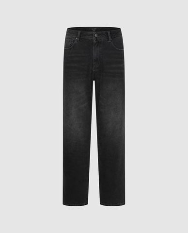  URBAN REVIVO - Quần jeans nam ống đứng wash bạc 