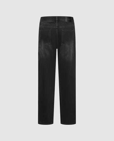  URBAN REVIVO - Quần jeans nam ống đứng wash bạc 