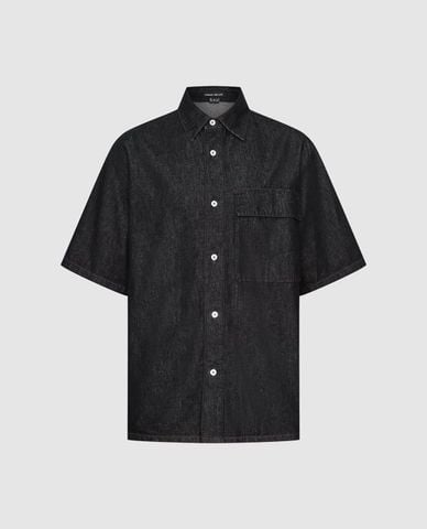  URBAN REVIVO - Áo sơ mi denim nam tay ngắn phối túi 