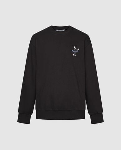  URBAN REVIVO - Áo sweatshirt nam cổ tròn họa tiết mèo 