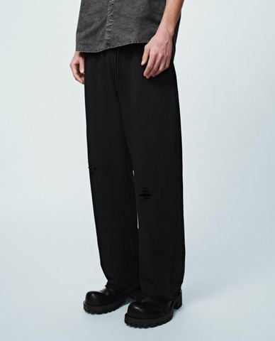  URBAN REVIVO - Quần nam ống đứng lưng thun 