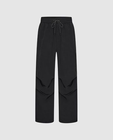  URBAN REVIVO - Quần nam ống rộng lưng thun phối dây rút 