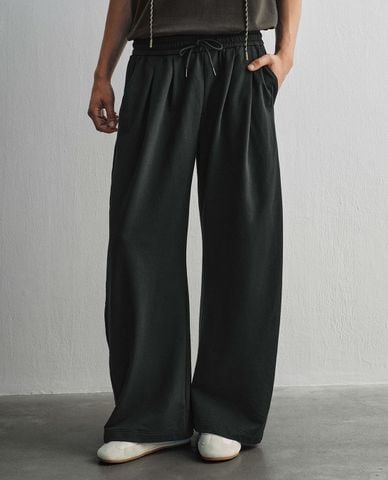  URBAN REVIVO - Quần nam ống rộng lưng thun dây rút 