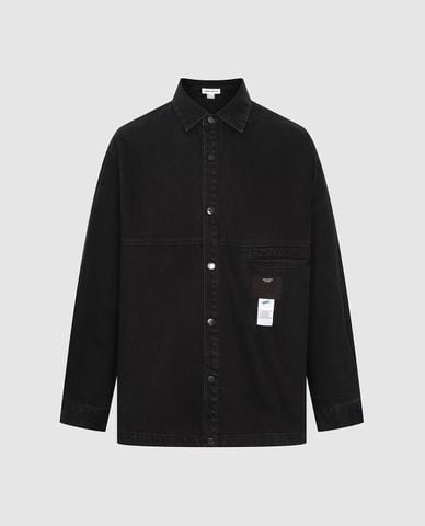  URBAN REVIVO - Áo sơ mi denim nam cổ bẻ tay dài 