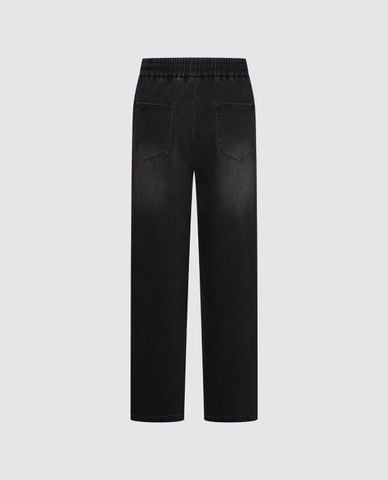  URBAN REVIVO - Quần jeans nam ống rộng lưng thun 