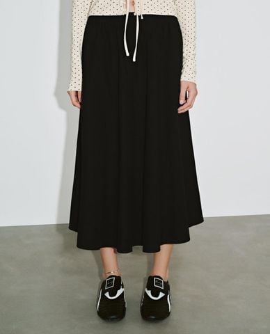  URBAN REVIVO - Chân váy chữ A midi lưng thun 