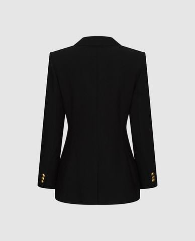 URBAN REVIVO - Áo khoác blazer nữ cổ V khuy tròn 