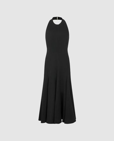  URBAN REVIVO - Đầm maxi cổ yếm dáng xòe 