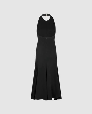  URBAN REVIVO - Đầm maxi cổ yếm dáng xòe 