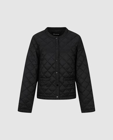  URBAN REVIVO - Áo khoác chần bông nữ cổ tròn tay dài 