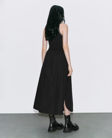  URBAN REVIVO - Đầm sát nách midi dáng xoè 