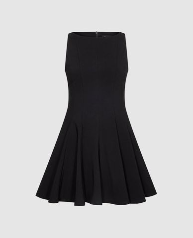  URBAN REVIVO - Đầm sát nách mini cổ thuyền dáng xòe 