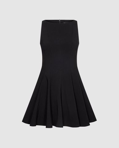  URBAN REVIVO - Đầm sát nách mini cổ thuyền dáng xòe 