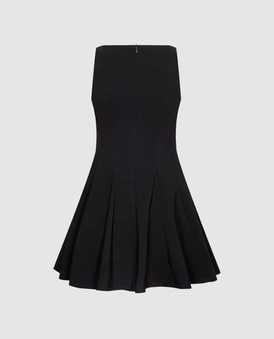  URBAN REVIVO - Đầm sát nách mini cổ thuyền dáng xòe 