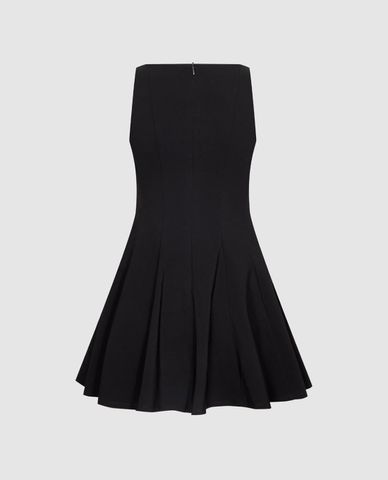  URBAN REVIVO - Đầm sát nách mini cổ thuyền dáng xòe 