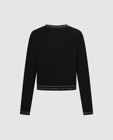  URBAN REVIVO - Áo khoác cardigan nữ tay dài phối viền 