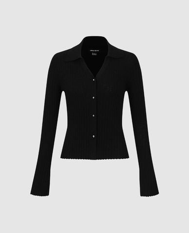  URBAN REVIVO - Áo khoác cardigan nữ dệt kim phom ôm 