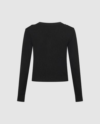  URBAN REVIVO - Áo khoác cardigan nữ tay dài phối viền 