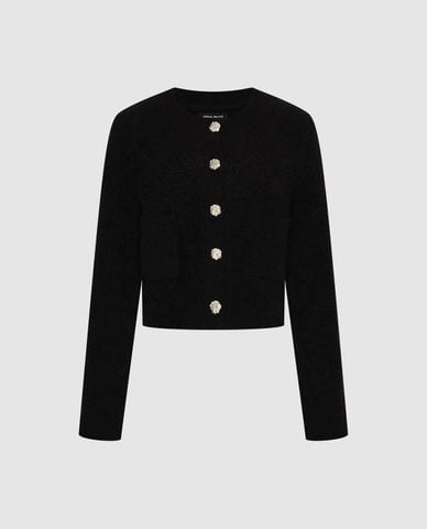  URBAN REVIVO - Áo khoác cardigan nữ phối khuy kim loại 