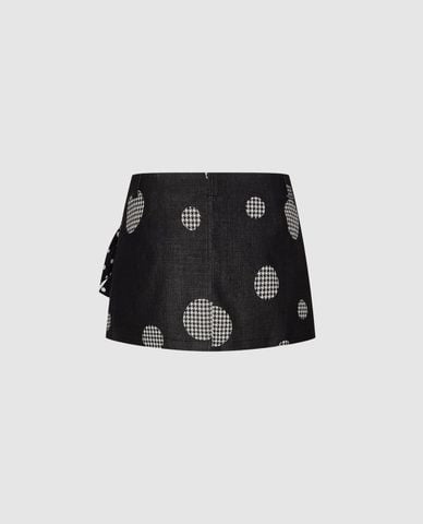 URBAN REVIVO - Chân váy chữ A mini phối nơ 